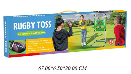 ZESTAW DO ZABAWY W RUGBY BRAMKA - PIŁKA Trenażer z 4 otworami i 3 piłkami abawka sportowa na świeżym powietrzu do treningu