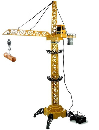 GIANT TOWER CRANE REMOTE CONTROLLED 128cm RC WIRED PILOT INTERACTIVE EDUCATIONAL TOY BIG GIFT FOR KIDS CONSTRUCTION VEHICLE