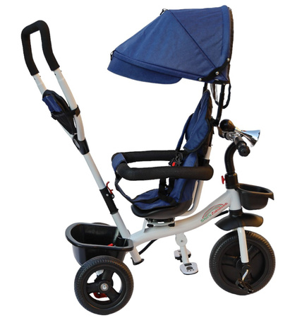 Rowerek trójkołowy wolne koło pasy obracany 360 wózek obracane siedzisko