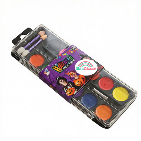 Magiczny Zestaw do Malowania Twarzy 12 Kolorów – Bezpieczna Zabawa na Halloween i Karnawał!