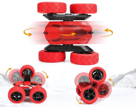 RED AUTO TWISTER RC STUNT CAR 360° REMOTE CONTROL VEHICLE ACROBAT TOY FOR KIDS sferazabawek
