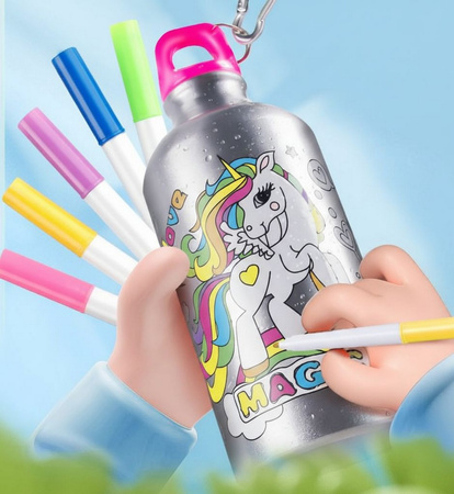 Torebka plecak Bidon do malowania 2w1 Jednorożec PISAKI ZESTAW KREATYWNY