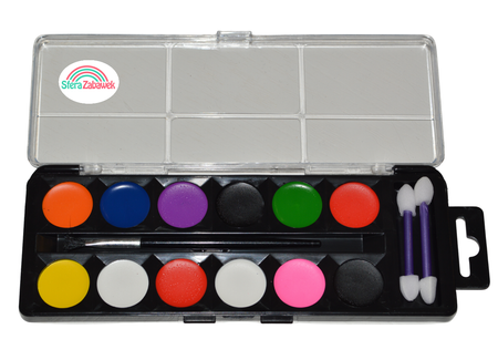 Magiczny Zestaw do Malowania Twarzy 12 Kolorów – Bezpieczna Zabawa na Halloween i Karnawał!