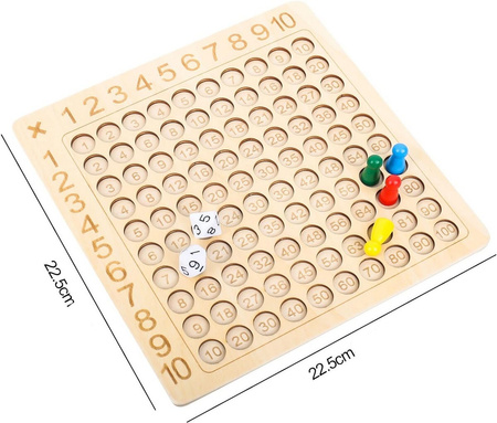 TABLICZKA MNOŻENIA gra planszowa NAUKA LICZENIA Logiczna Montessori 