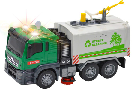 Zamiatarka śmieciarka ulic uliczna napęd frykcyjny led dżwięk gumowe kołą