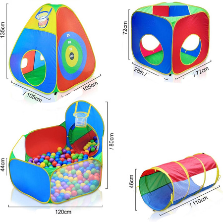 Namiot dla dzieci 5w1 duży plac zabaw labirynt 2 tunele suchy basen domek