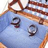 Thermal picnic basket wicker equipment cutlery plates 2 person set