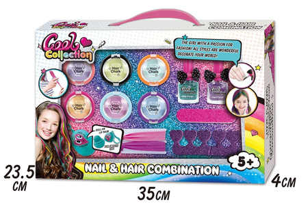 Kreda do włosów + lakier do paznokci zestaw kreatywne makeup