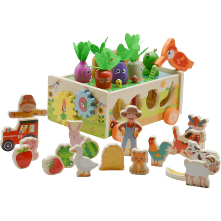 GRA LOGICZNA FARMA ZRĘCZNOŚCIOWA SORTER ZWIERZETA I ROBACZKI MONTESSORI