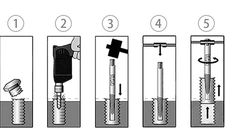 Wykretaki do zerwanych śrub naprawy gwintów urwanych nasadek Szpilek 6szt