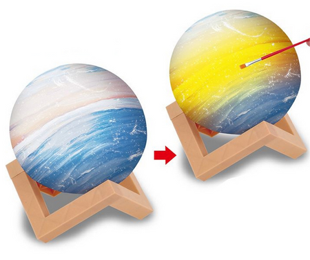 Zestaw Kreatywny 2w1 LAMPKA KSIĘŻYC do Malowania + Odlewy Gipsowe KOSMOS DIY