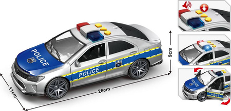 Police Radio Car Large Police Car Rubber Wheels with Sound and Effects Car 1:14