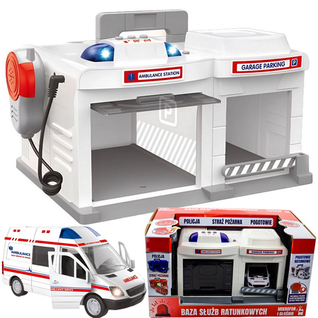 Emergency Rescue Base Station Ambulance Garage Walkie Talkie Sound Toy Gift