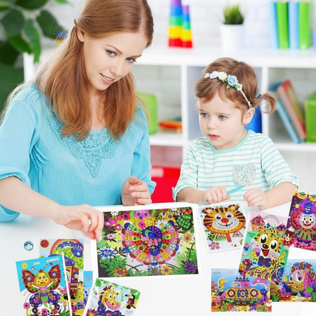 Foam Mosaic Craft Kit for Kids 12pcs Set 3D Sticker Art Educational Creative Toy XXL