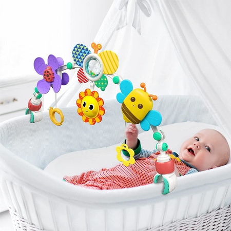 Colorful 3-in-1 Stroller Activity Arch - Your On-the-Go Playtime Center!