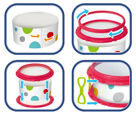 Zestaw Muzyczny Dla Dzieci Bębenek Instrumenty Tamburyn, Marakasy, Kastaniety