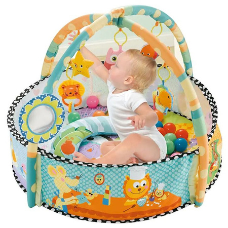 MATA EDUKACYJNA KOJEC Z PIŁECZKAMI DLA NIEMOWLĄT DUŻA INTERAKTYWNA MIĘKKA