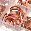 Set of copper metal washers large set xl 200 pcs 9 rozm. 9-18