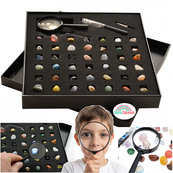 Young Geologist Kit 43 Minerals & Stones | Educational Collection with Magnifier