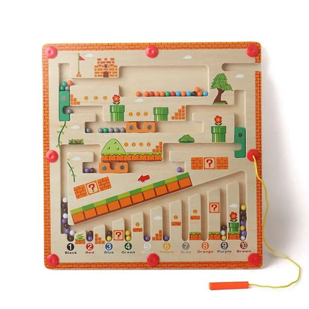 Wooden Magnetic Maze Montessori by Sferazabawek Educational Toy for Kids – Develops Focus, Dexterity & Coordination