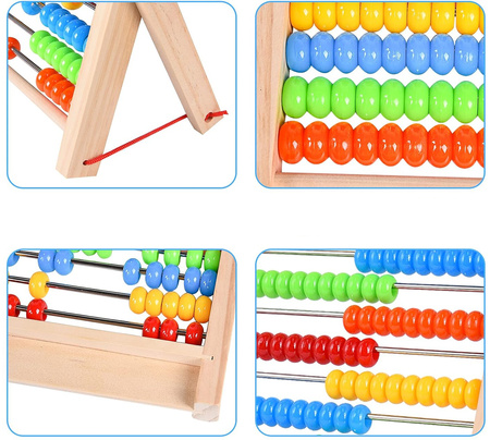 Liczydło drewniane patyczki do nauki liczenia alfabet cyferki nauka matematyki
