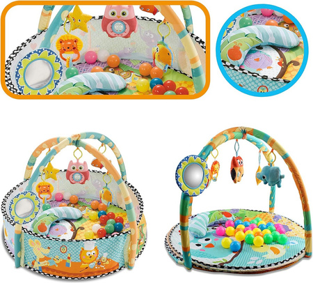 MATA EDUKACYJNA KOJEC Z PIŁECZKAMI DLA NIEMOWLĄT DUŻA INTERAKTYWNA MIĘKKA