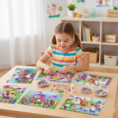 Mozaika Piankowa Wyklejanka ZESTAW KREATYWNY 12szt Naklejki 3D Edukacyjna XXL