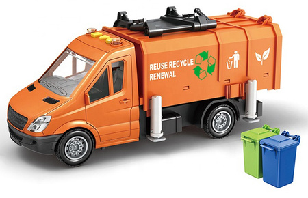 Auto śmieciarka ciężarówka z podnoszonym śmietnikiem światło dzwięk samochód  pojazdy dla dzieci prezent dla dzieci chłopcy 3 4 5 6 7 8 lat