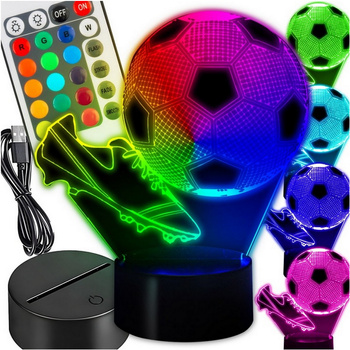 Night light 3d led soccer ball usb cable remote control stoppers kids
