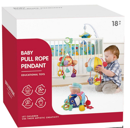 Piłka sensoryczna piłeczka zawieszka do wózka piszczki lusterko gryzak