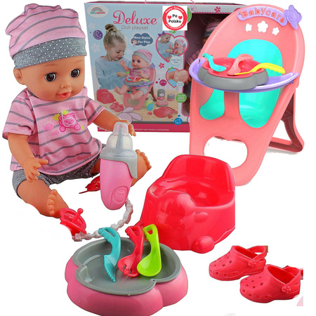 BABY DOLL MARTYNKA SPEAKS POLISH DRINKS & PEES XXL PLAYSET HIGH CHAIR POTTY Sfera Zabawek