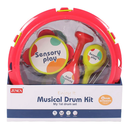 Zestaw Muzyczny Dla Dzieci Bębenek Instrumenty Tamburyn, Marakasy, Kastaniety