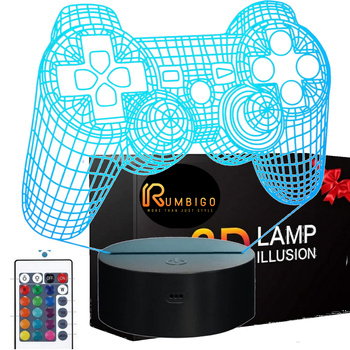 3D LED Night Light Gamepad Controller GAMER RGB Remote Control GIFT FOR GAMER Rumbigo