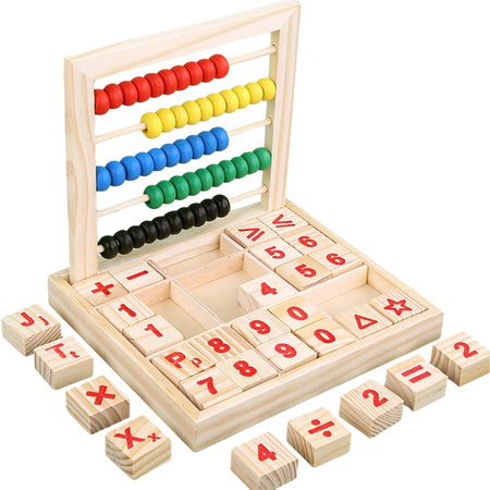 School wooden counting wheel educational alphabet puzzle learning counting addition