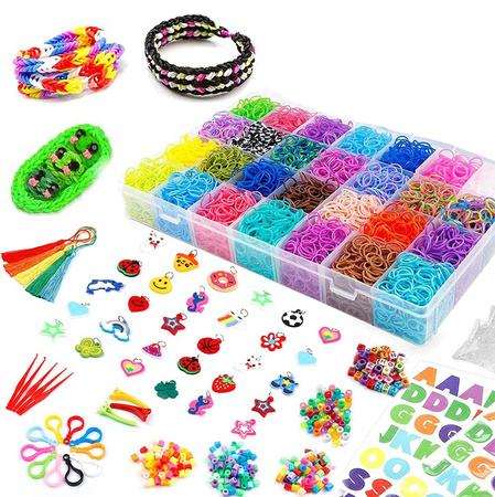 XXL Loom Bands Bracelet Making Kit 11880 pcs by Sferazabawek | Educational Toy for Developing Motor Skills | Safe Creative Kit for Kids