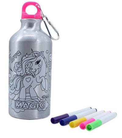 Torebka plecak Bidon do malowania 2w1 Jednorożec PISAKI ZESTAW KREATYWNY