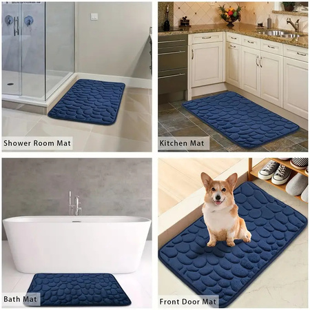 Bathroom Rug Non-Slip Absorbent Soft Mat 40x60 Stone Effect