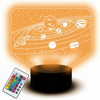 3D Night Light Rumbigo SOLAR SYSTEM Planets Space GIFT for Kids Boy Girl REMOTE 16 Colors LED USB