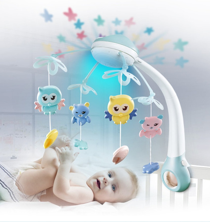 MUZYCZNA KARUZELA KARUZELKA DO ŁÓZECZKA PROJEKTOR Z PILOTEM 500 melodiI