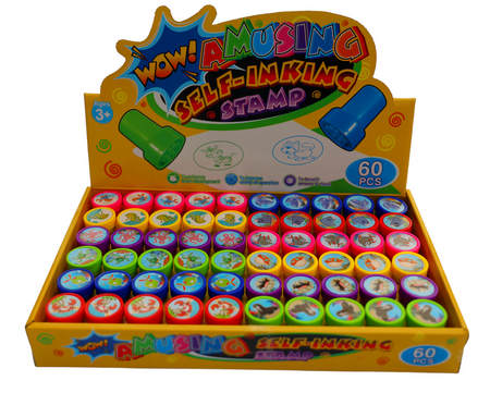 Pieczątki dla Dzieci STEMPELKI STEMPLE Zwierzaki Buźki KOLOROWE ZESTAW x 60