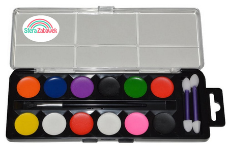 Magiczny Zestaw do Malowania Twarzy 12 Kolorów – Bezpieczna Zabawa na Halloween i Karnawał!