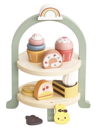 Cukiernia drewniany zestaw do herbaty serwis kawowy akcesoria do zabawy  filiżanki dzbanek