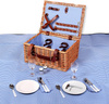 Thermal picnic basket wicker equipment cutlery plates 2 person set