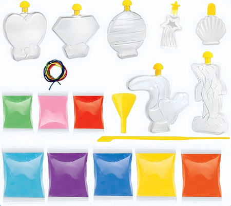  ZESTAW KREATYWNY MAGICZNY Piasek ŚWIECĄCY DIY Piaskowe Ozdoby dla Dzieci