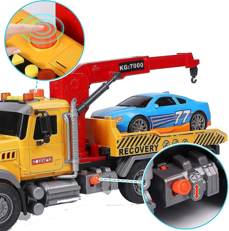 LARGE 1:12 TOW TRUCK RECOVERY VEHICLE WITH CAR LIGHTS SOUNDS TOY SFERAZABAWEK