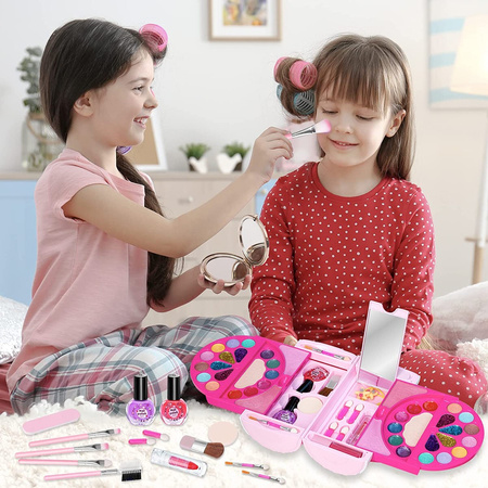 Kuferek kosmetyków rozkładany makijaż cienie ZESTAW do makijażu dla dzieci