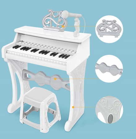 Kids Keyboard Piano ORGAN 37 Keys + MICROPHONE sferazabawek Recording MP3 Function Gift