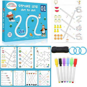 Sferazabawek Educational Reusable Writing Practice Book 64 Pages | Interactive Learning Toy for Children