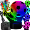 Lampka nocna podświetlana 3d led piłka nożna kabel usb pilot korki dzieci
