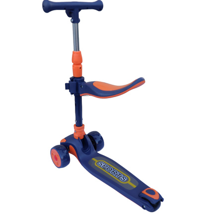 Hulajnoga dla dzieci trójkołowa składana balansowa świecąca LED trzykołowa